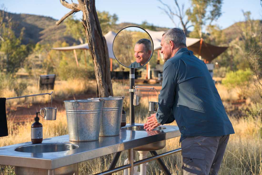 Bathroom amenities at our Eco-Comfort Camps |  Luke Tscharke
